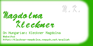 magdolna kleckner business card